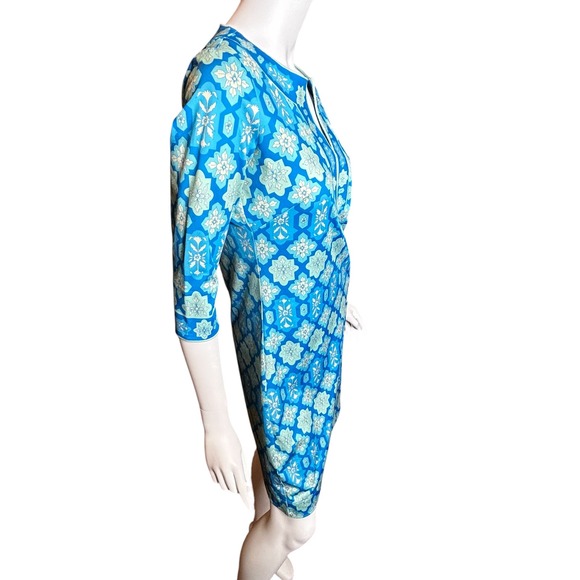 Gretchen Scott Split Neck Jersey Dress Haveli Turquoise XS - Picture 6 of 15